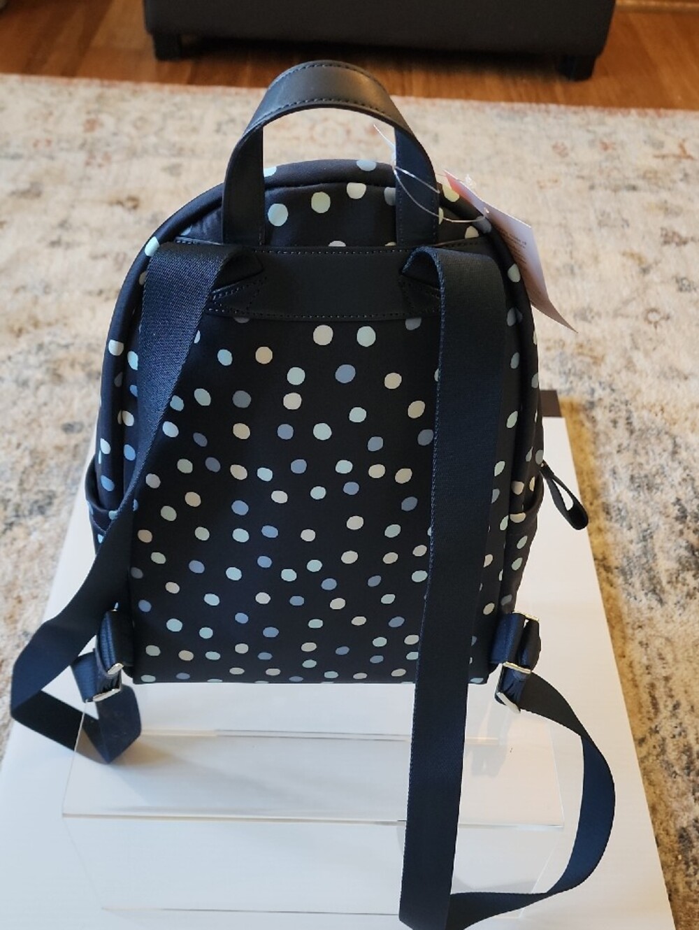 Kate Spade New York Chelsea Black Polka Dot Backpack. - Picture 4 of 12